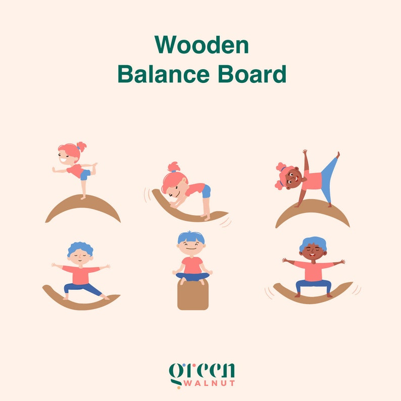 Hölzernes Balance Brett,Filz.Kleinkind Baby Brett,Curvy Brett,Holz Balance Board,Wobble Board,Kippbrett,Montessori Board Large Bild 2