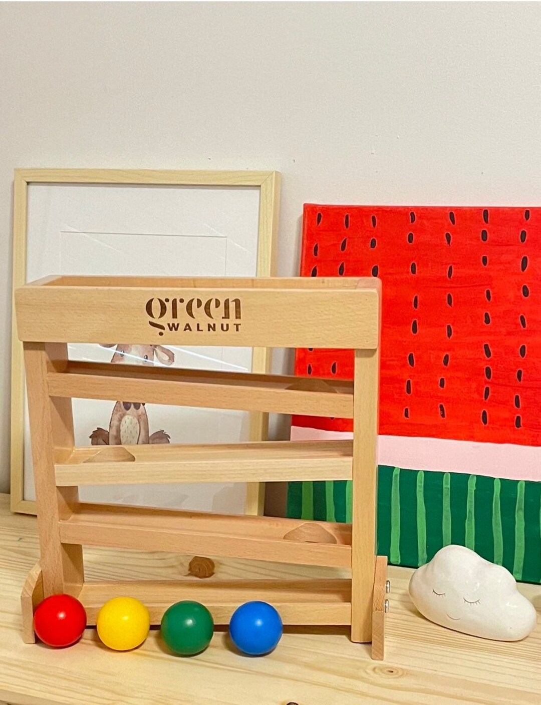 Wooden Ball Tracker, Baby & Toddler Developmental Toy, Visual Tracking