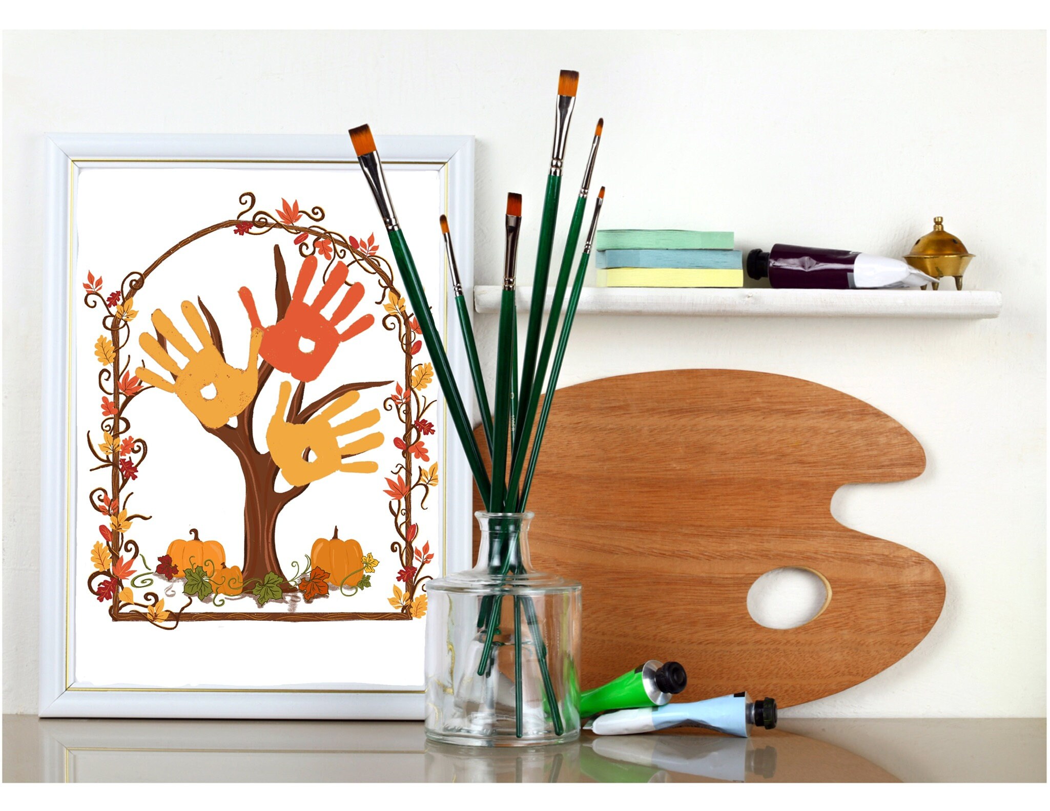 Autumn Fall Leaf Tree Handprint Kids Craft - Etsy