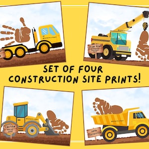 Construction Site Hand Footprint Keepsake Artwork