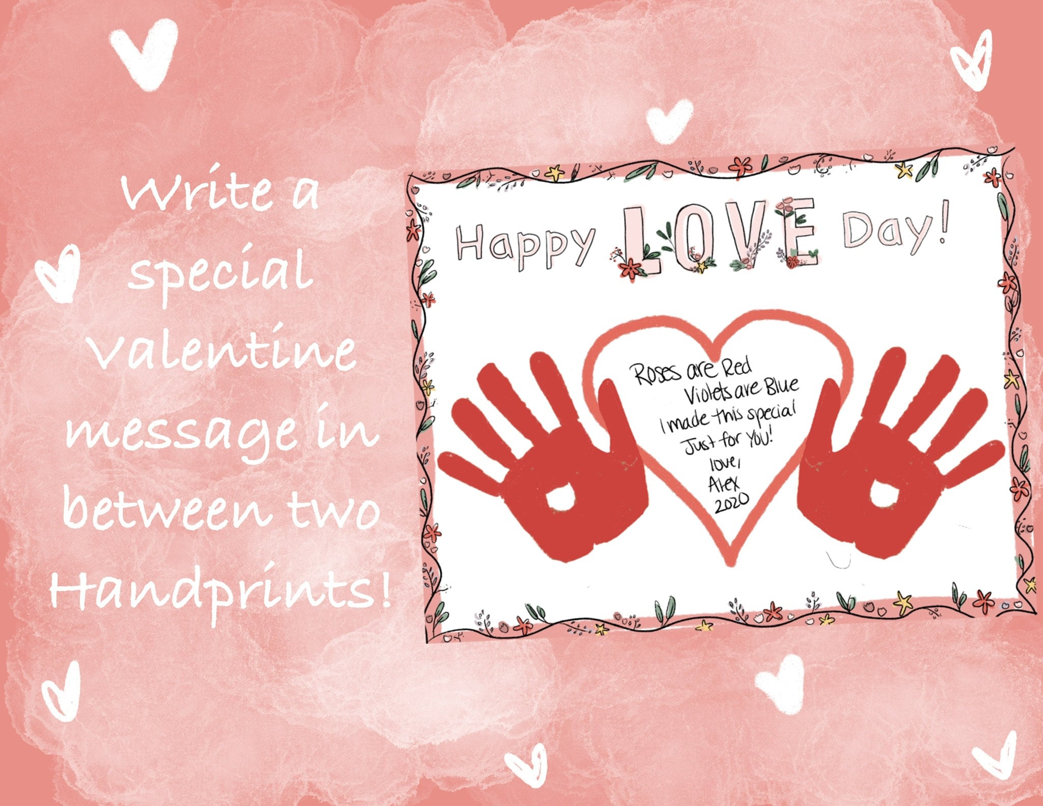 Valentines Day Handprint Craft Digital Download Activity - Etsy