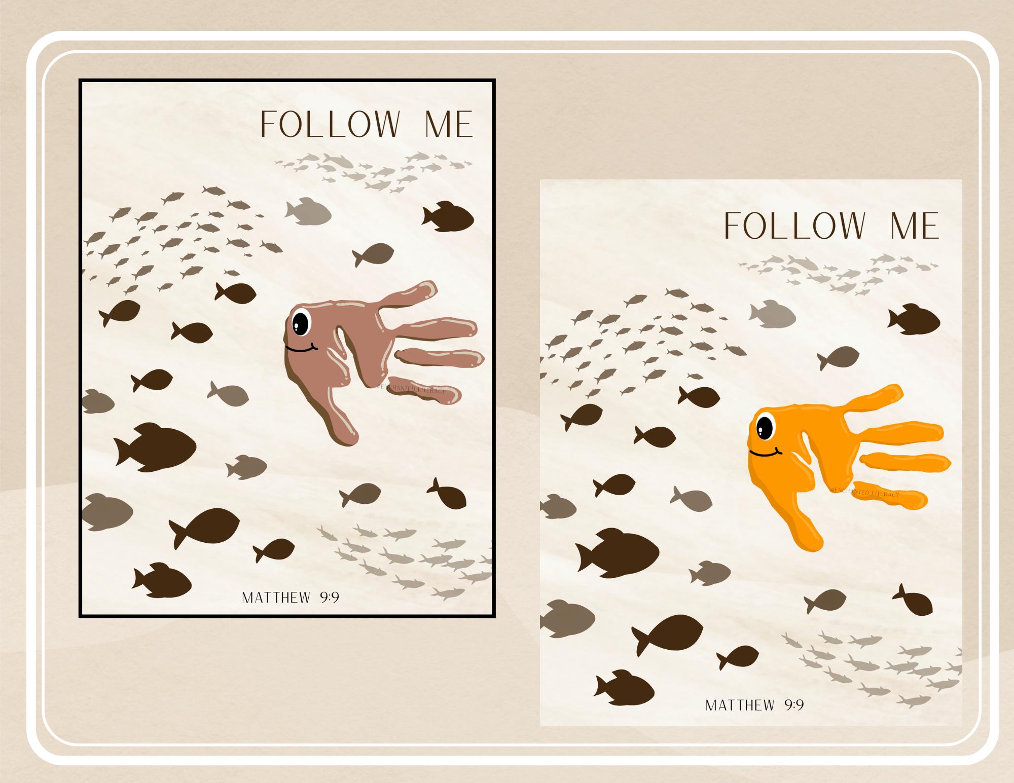 Neutral Bible Kids Handprint Art Follow Me the Lord is My Shepherd ...