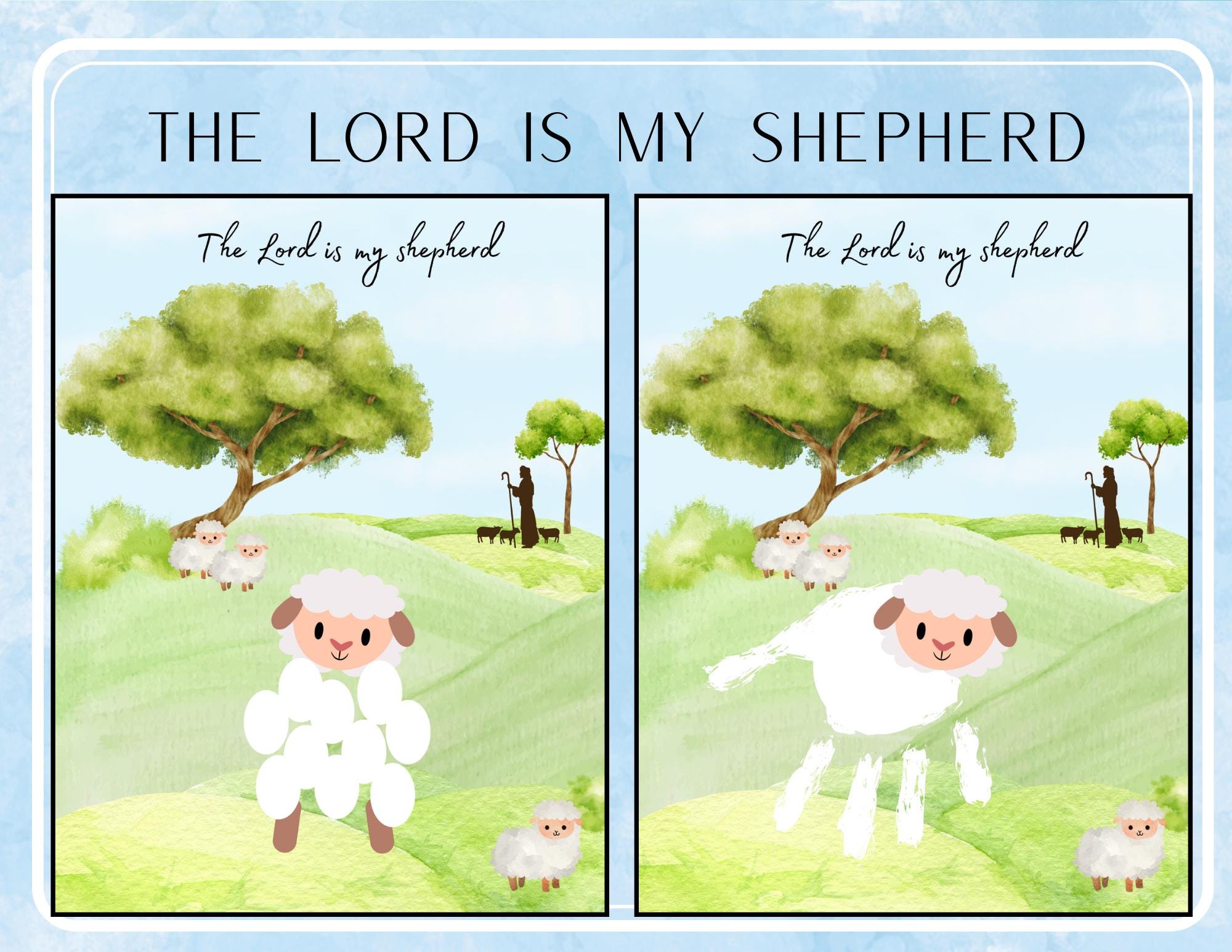 Bible Kids Handprint Art Follow Me the Lord is My Shepherd Waves of the ...