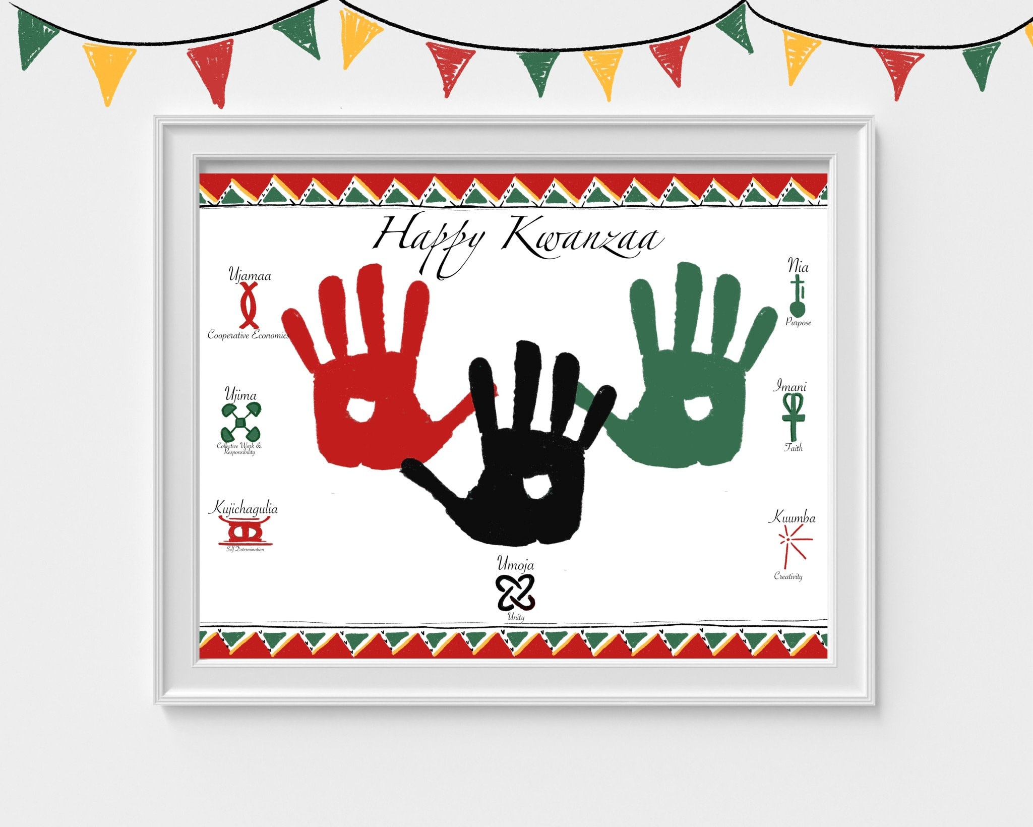 Kwanzaa Childrens Handprint Craft Etsy
