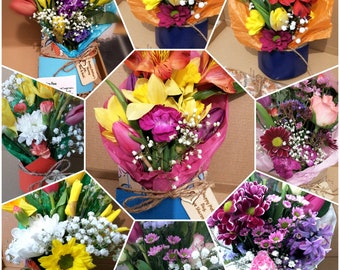 Letterbox gift | Fresh flowers | flowers under 20.00 | Get well present FREE engraved tag | yellow roses for friend | Thankyou gift