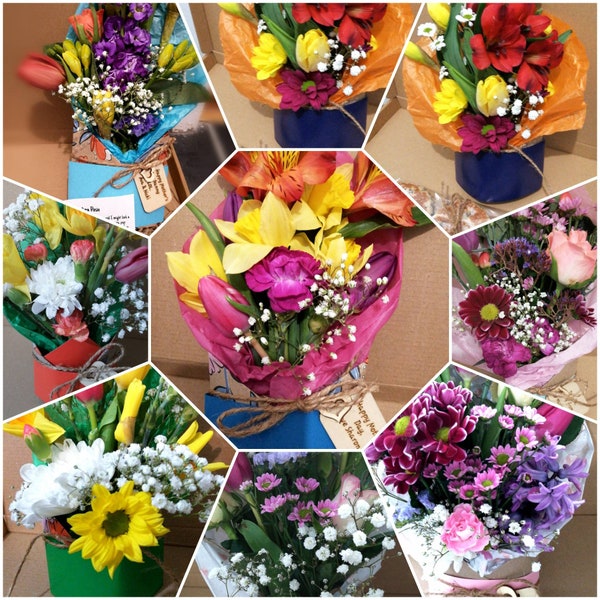 Letterbox Geschenk | Frische Blumen | Blumen unter 20,00 | Gut erhalten KOSTENLOSER gravierter Anhänger | gelbe Rosen für Freund | Danke Geschenk