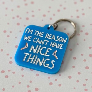 Acrylic Dog Tag: I&#39;m The Reason We Can&#39;t Have Nice Things, Personalized Dog Tag, Cute Dog Tag, Cute Pet Tag, Dog Collar Charm