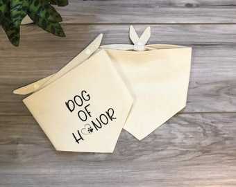 Dog of Honor Dog Bandana, Wedding Dog Attire, Wedding Dog Bandana, Pet Wedding Bandana