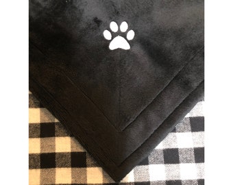 Dog Blanket Washable Soft Minky with Cotton Polyester Yarn Dyed Woven Buffalo Plaid Fabric