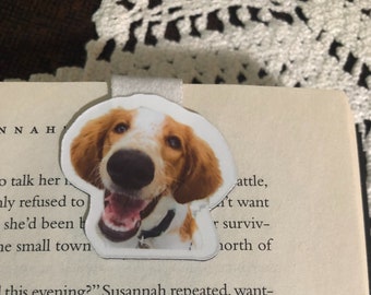 Pet Face Magnetic Bookmark, Custom Personalized Pet Photo Bookmark, Dog Cat Pet Bookmark, Dog Mom Dad Gift, Gift for Dog Cat Owner