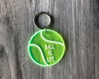 Acrylic Dog Tag: Ball Is Life, Cute Dog Tag, Cute Pet Tag, Dog Collar Charm