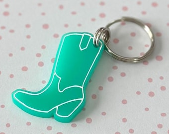 Acrylic Country Western Boot Dog Tag, Custom Dog Tag, Cowboy Cowgirl Dog Tag, Personalized Dog Tag, Cute Pet Tag, Custom Cat ID Tag