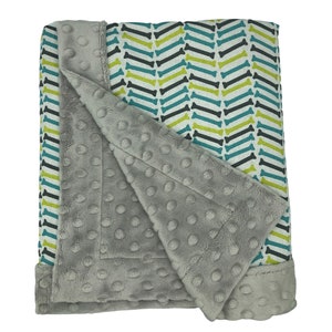 Dog Blanket Washable Soft Minky with Herringbone Print