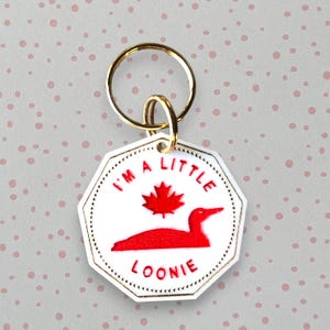 Personalized Acrylic Dog Tag, Pet ID:  "I'm A Little Loonie"
