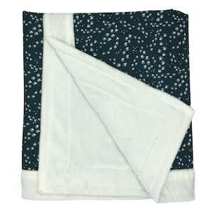 Dog Blanket Washable Soft Minky with Cotton Paw Print