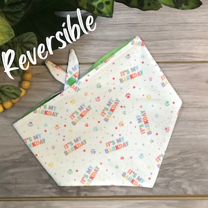Its My Barkday: Bandana reversible personalizada con broches para cumpleaños de perros, Bandana personalizada para cumpleaños de perros, Bandana divertida para cumpleaños de mascotas