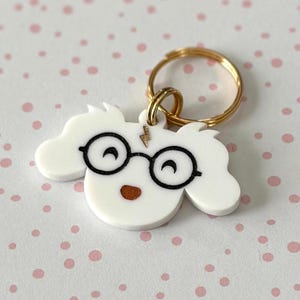 Acrylic Dog Tag: Harry Pupper, Personalized Dog Tag, Cute Dog Tag, Cute Pet Tag. Dog Collar Charm
