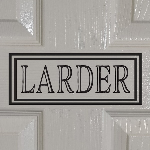 Larder Door Decal, Matt Vinyl Decal Sticker for Larder Door, Kitchen Décor