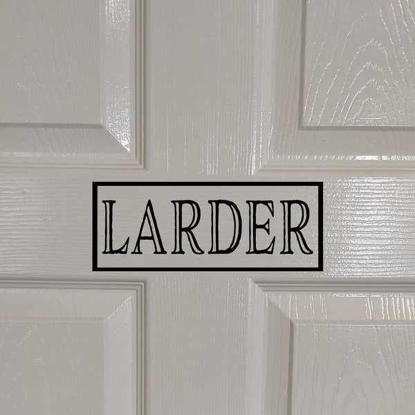 Larder Door Decal, Matt Vinyl Decal Sticker for Larder Door, Kitchen Décor