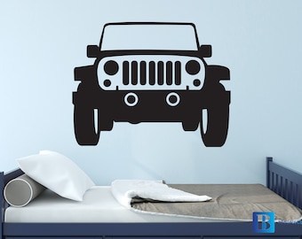 Kids Bedroom Army Jeep Wall Art Matt Vinyl Decal Sticker