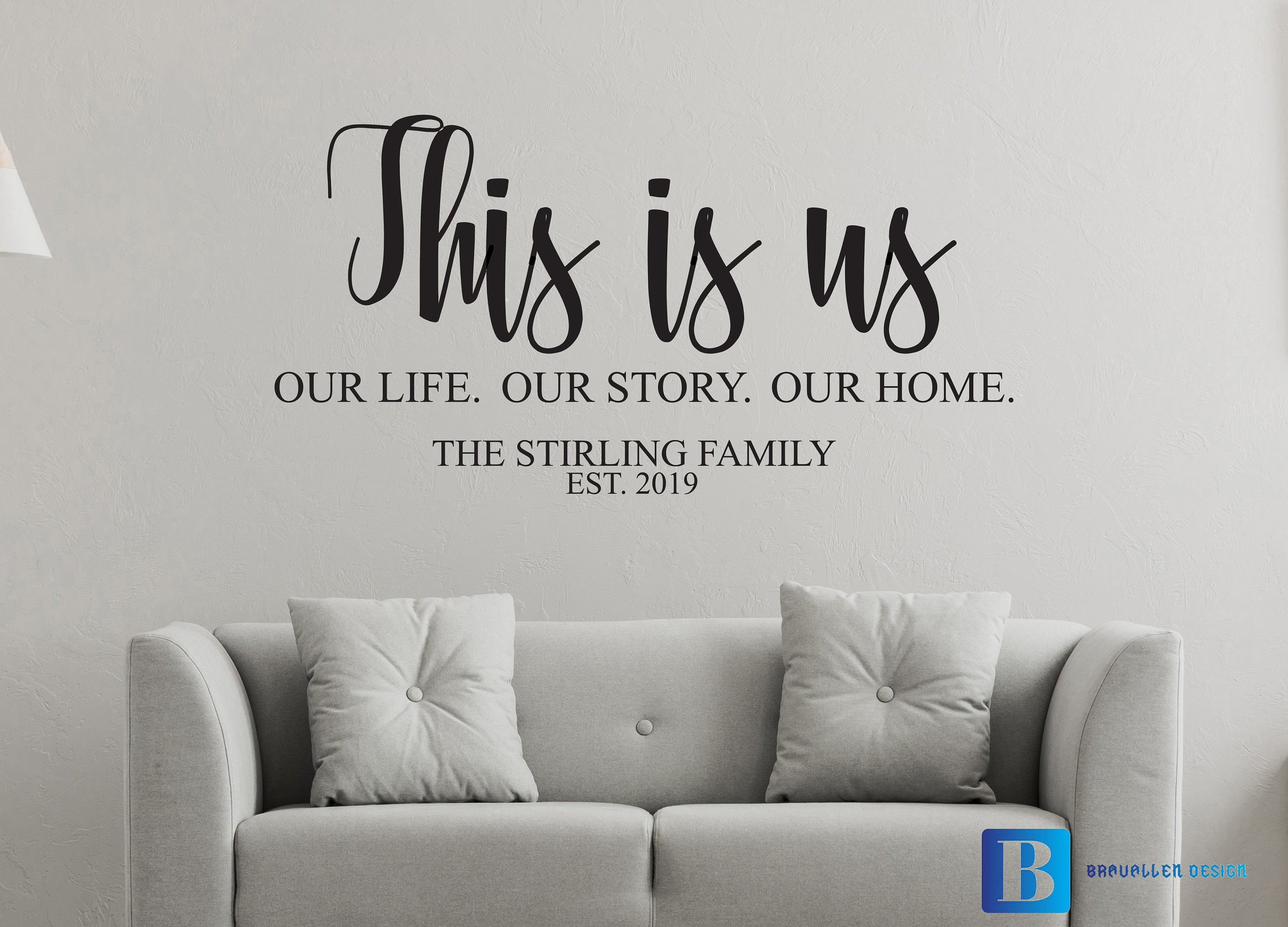 This is Us Our Life Our Story Our Home Personalised Matt Vinyl Wall ...