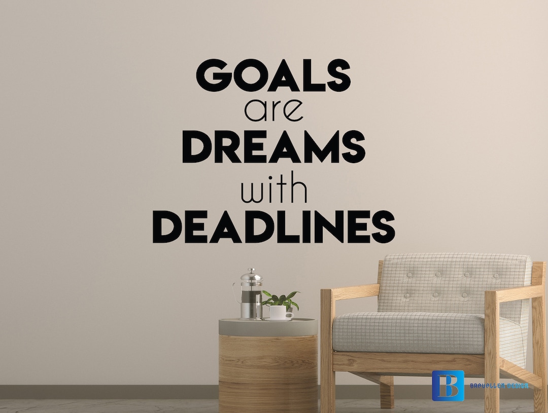 Goals Dreams Deadlines Motivational Wall Art Decal Sticker Etsy.de