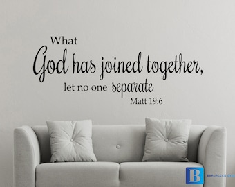 Matthew 19:6 Bible Verse Room Matt Vinyl Wall Art Decal Sticker