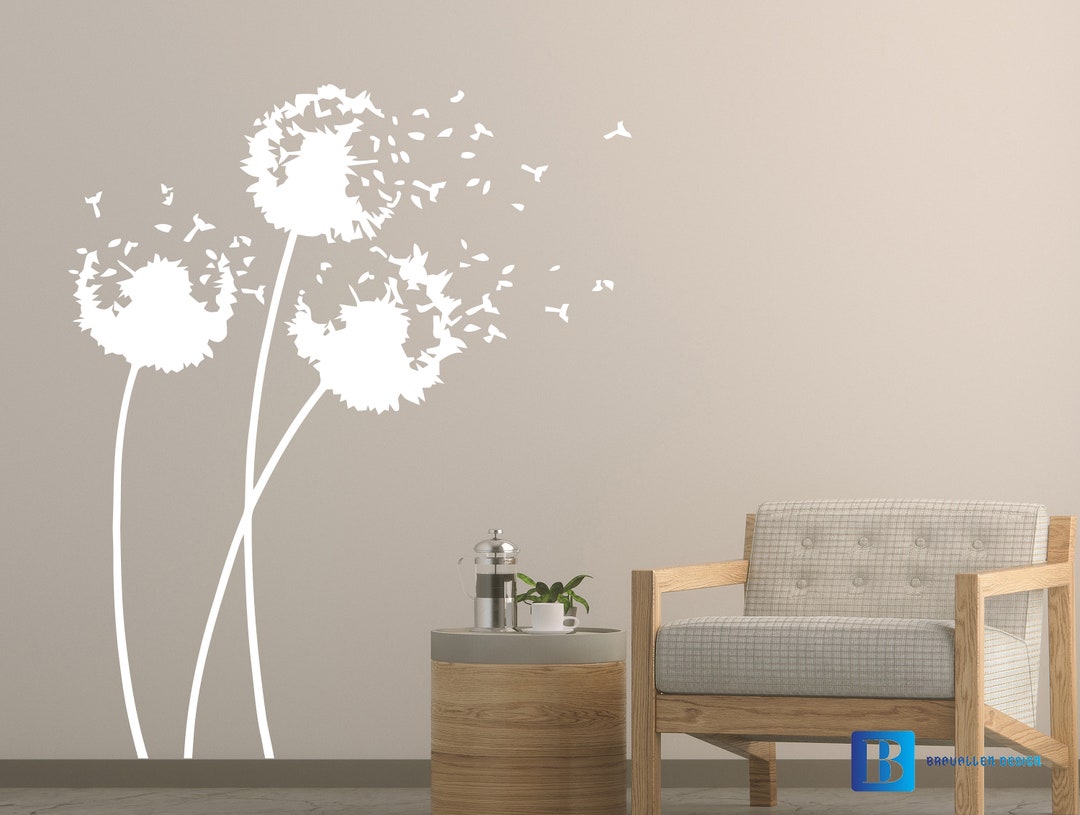 Dandelion Blowing Flower Home Décor Matt Vinyl Wall Art Decal Sticker ...
