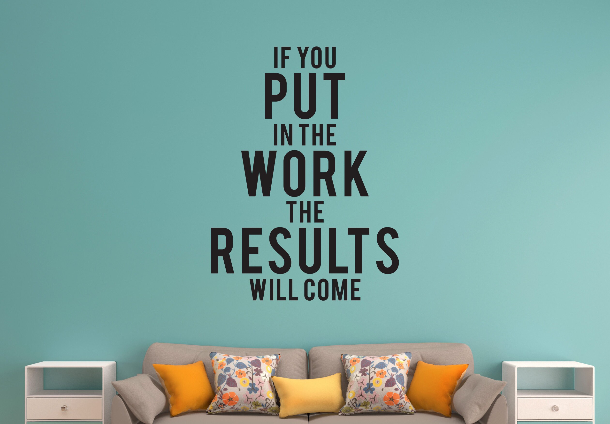 If you put in the work the results will come motivation wall etsy uk