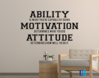 Inspirational Phrase Ability Motivation Attitude Vinyl Wall Decal ...