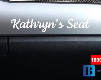 Girlfriends Name Seat Sticker for Car, Name Decal for Car, Relationship Sticker, Custom Name Decal, Gift for Her, Gift for Him