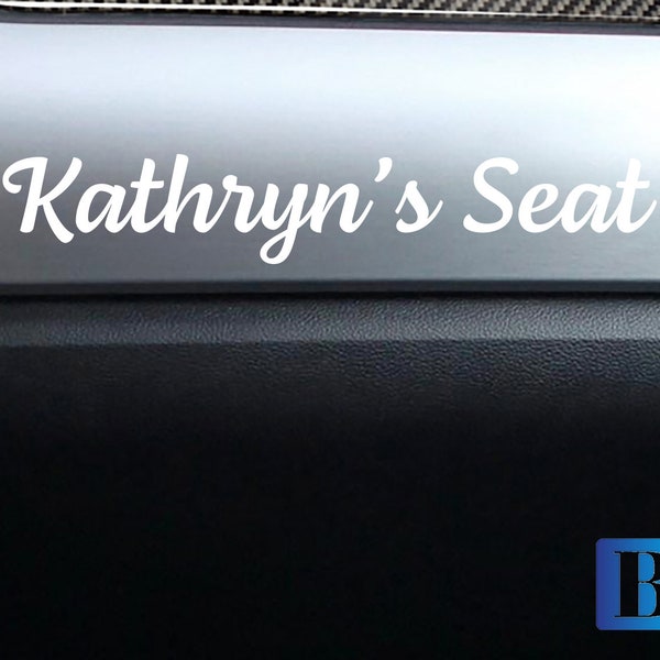 Girlfriends Name Seat Sticker for Car, Name Decal for Car, Relationship Sticker, Custom Name Decal, Gift for Her, Gift for Him