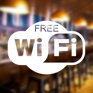 Free Wifi Café/Shop/Business/Office Matt Vinyl Wall Art Decal Sticker