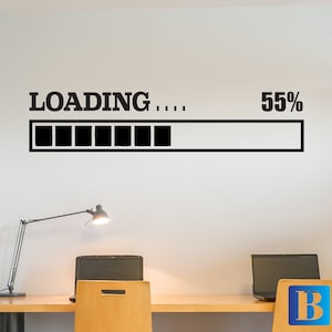 Game Room Loading Bar Percentage Complete Kids/Boys Bedroom Wall Art Vinyl Decal Stickers