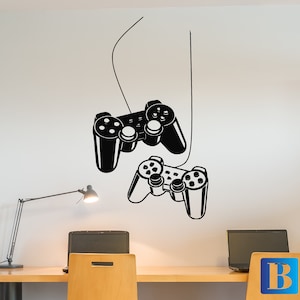 Game Controllers/Joysticks Cool Gamer Wall Decal Sticker. Game Zone Wall Stickers. Gamer Wall Art. Playroom/ Den Matt Vinyl Decor