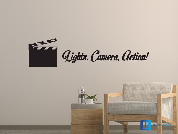 Wandaufkleber "Movie Film Director" – PVC-Vinyl Dekor 72x81cm, Für Wohnzimmer, Home Theater, Büro (einfach Zu Applizieren, Wasserdicht)