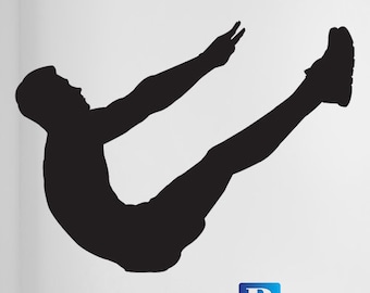 Man exercising abs gym fit Wall Window Art Stickers Decal Vinyl Room