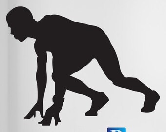Man sprinting Exercise Wall Window Art Stickers Decal Vinyl Room