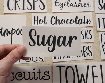 PERSONALISED VINYL LABELS | Label Organisation. For Kitchen Labels, weddings, birthdays, gift boxes, notebooks, glass, water bottles, etc