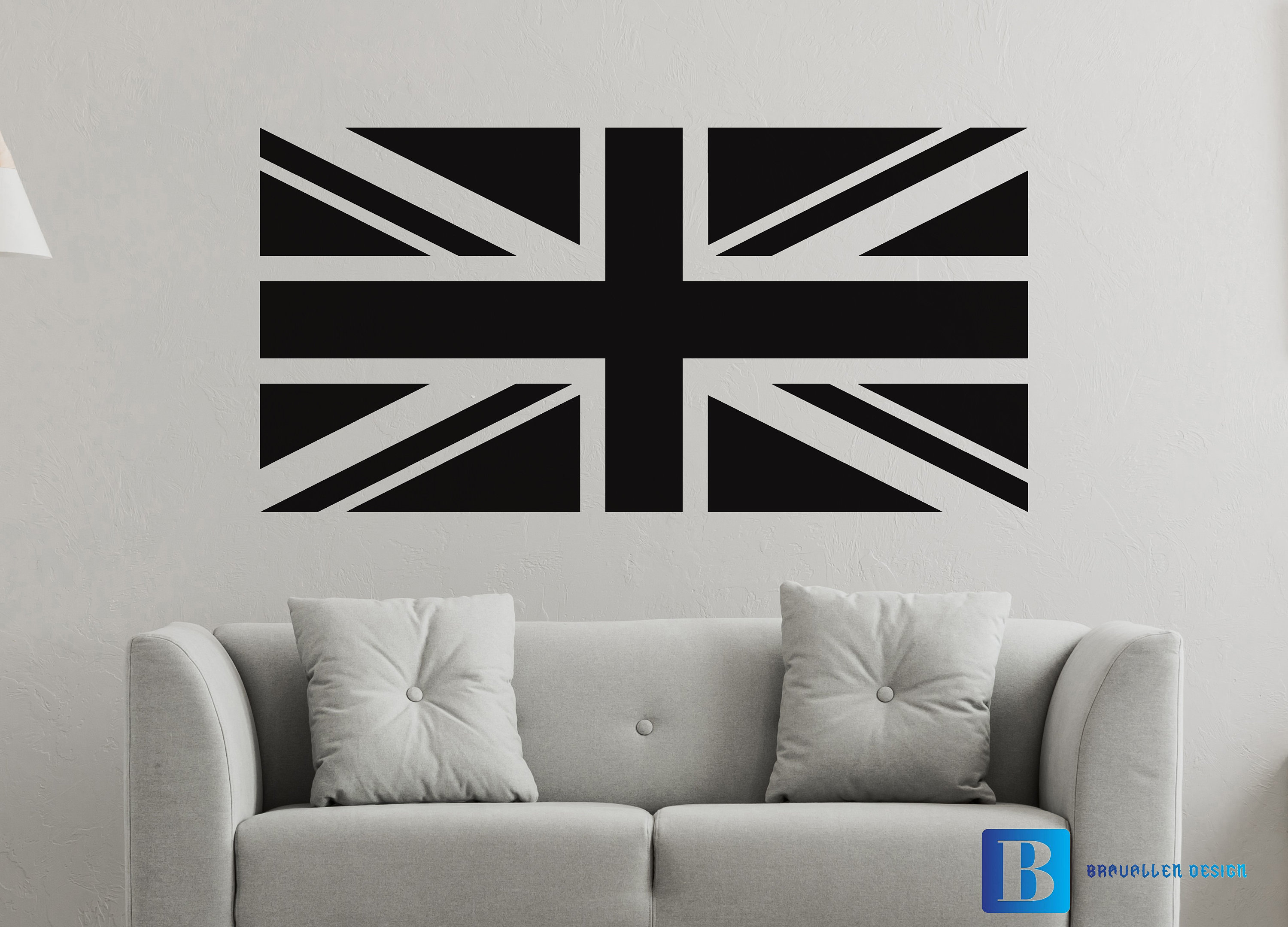 Sticker Union Jack Royal British Flag Bandiera Inglese Range Rover Base Oro - Foto 3