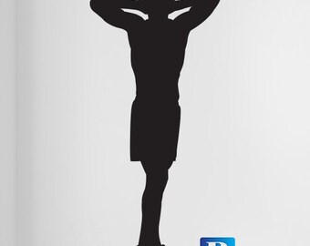 Man stretching fitness gym Wall Window Art Stickers Decal Vinyl Room