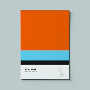 Formula 1 McLaren Downloadable Team Poster | F1 Grand Prix | Headquarters City Country | Motorsports Racing Print | Drive to Survive