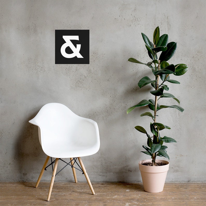 Ampersand Type Poster Minimal Typography Black and White Font Graphic Designer Artist Feminine Elegant