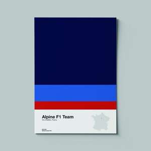 Formula 1 Alpine Digital Team Poster | F1 Grand Prix | Headquarters City Country | Motorsports Racing Print | Drive to Survive