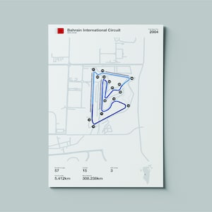Formula 1 Bahrain International Circuit Downloadable Poster | F1 Grand Prix | Sakhir Bahrain | Motorsports Racing Print | Drive to Survive