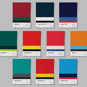 Formula 1 All Teams Posters Bundle | F1 Grand Prix | Headquarters City Country | Motorsports Racing Print | Drive to Survive