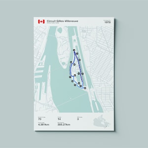 Formule 1 Circuit Gilles-Villeneuve Downloadbare Poster | F1 Grand Prix | Montreal Canada | Motorsports Racing Print | Drive om te overleven