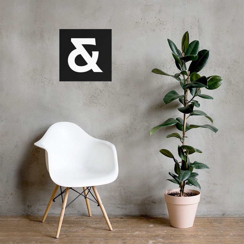 Ampersand Type Poster Minimal Typography Black and White Font Graphic Designer Artist Feminine Elegant