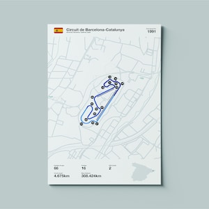 Formula 1 Circuit de Barcelona-Catalunya Downloadable Poster | F1 Grand Prix | Montmelo Spain | Motorsports Racing Print | Drive to Survive