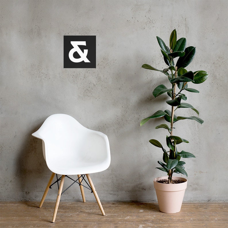 Ampersand Type Poster Minimal Typography Black and White Font Graphic Designer Artist Feminine Elegant